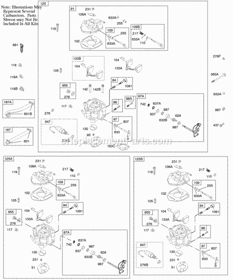 Page F Diagram and Parts List for  Briggs and Stratton Engine
